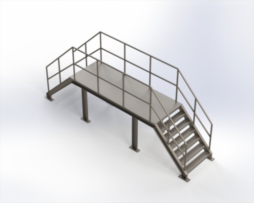 工业钢楼梯 -  3D CAD型号（步骤文件）缩略图